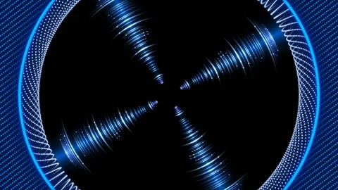Blue abstract shape on black background, loop Stock Footage 145671431