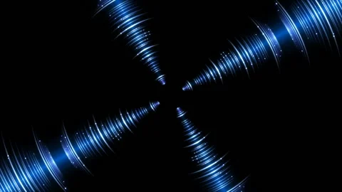Blue abstract shape on black background, loop Stock Footage 145671466