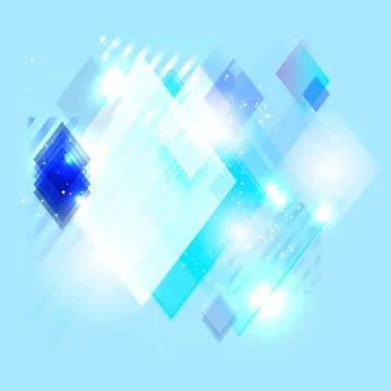 Blue abstract shiny background from lines and rhombs Stock Illustration