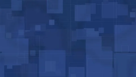 Blue abstract slow motion background of geometric square overlays and thin grid Stock Footage 345375613
