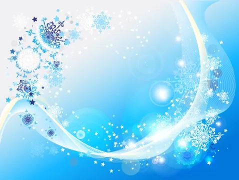 Blue abstract snow background Stock Illustration