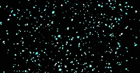 Blue abstract snow, large flakes with bokeh falling down in the wind on a black Stock Footage 164330850