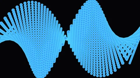 Blue Abstract Sound Waveforms Evolving Against Black Background With Cinema.. Video stock 341696653