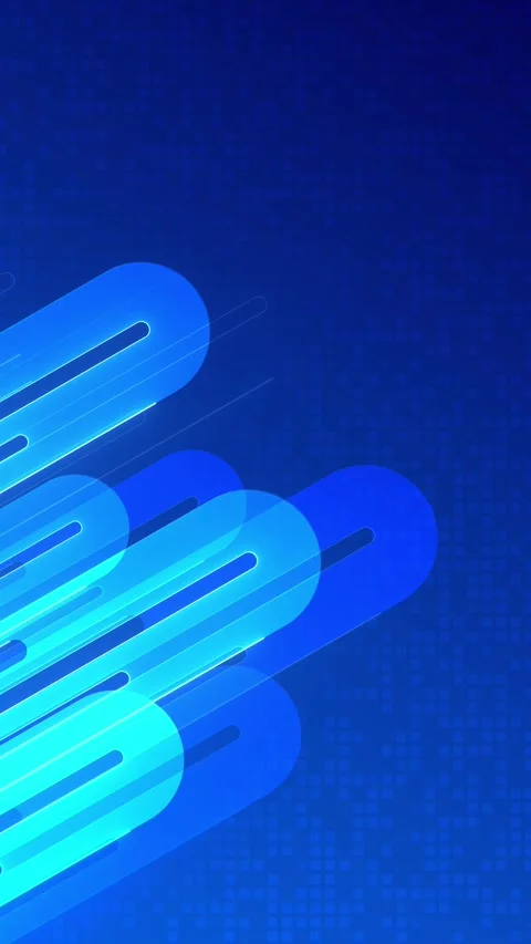 Blue abstract speed line background cyan rounded bars, diagonal movement, dotted Stock Footage 340528013
