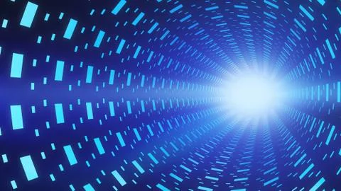 Blue abstract speed motion in highway tunnel for technology background ,fast  Stock Illustration