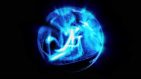 Blue abstract Sphere on black Stock Footage 91814042