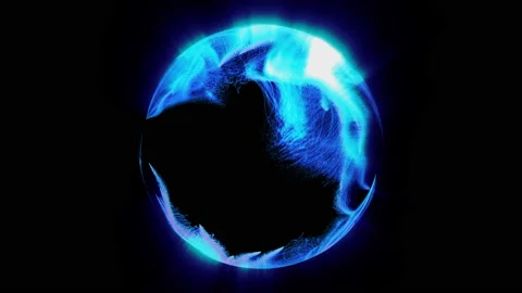 Blue abstract Sphere on black Stock Footage 91814076