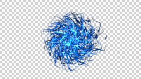 Blue abstract sphere with glowing lines on white background Stock Illustration