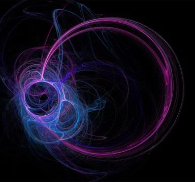 Blue abstract spherical linear pattern on black background, wallpaper, design Stock Illustration