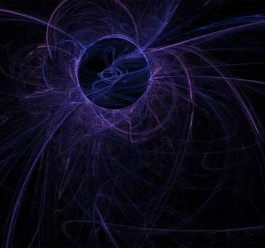 Blue abstract spherical linear pattern on black background, wallpaper, design Stock Illustration