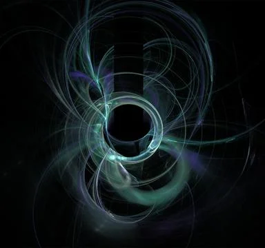 Blue abstract spherical linear pattern on black background, wallpaper, design Stock Illustration