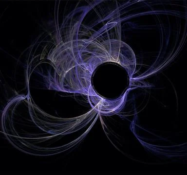 Blue abstract spherical linear pattern on black background, wallpaper, design Stock Illustration