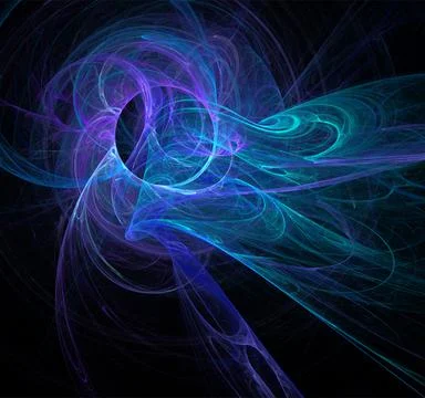 Blue abstract spherical linear pattern on black background, wallpaper, design Stock Illustration