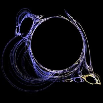 Blue abstract spherical linear pattern on black background, wallpaper, design Stock Illustration