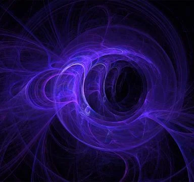 Blue abstract spherical linear pattern on black background, wallpaper Stock Illustration