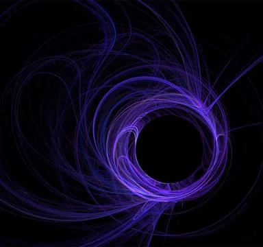 Blue abstract spherical linear pattern on black background, wallpaper, design Stock Illustration