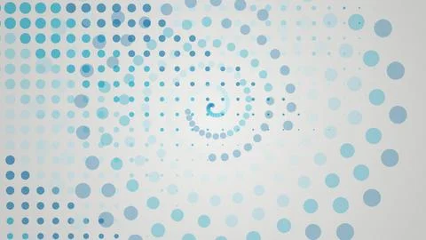 Blue abstract spiral pattern with dots on light background Stock Illustration