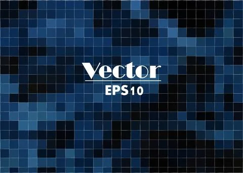 Blue abstract square mosaic tile background Stock Illustration