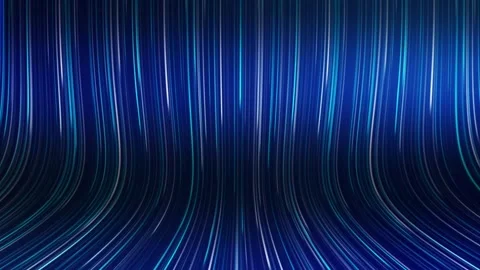 Blue Abstract Stage Curtain Background With Flowing Light Lines Loop Stock Footage 339543578