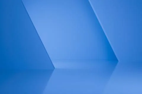 Blue abstract studio background with shadow lines. 库存插图