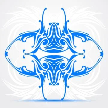 Blue abstract tattoo, on a creative light background. Stock-Illustration