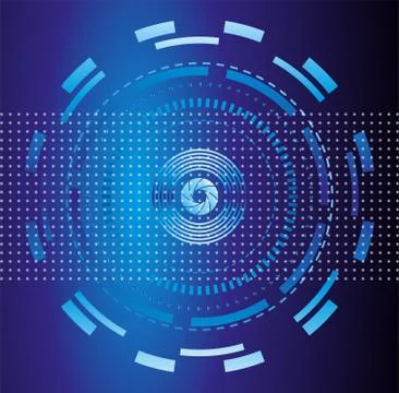 Blue abstract tech circles background design  Stock Illustration
