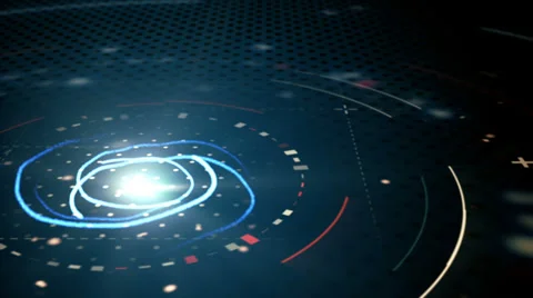 Blue abstract techno circles loopable background Stock Footage 33663310