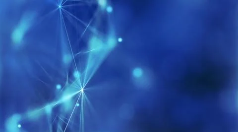 Blue abstract technology and engineering background with plexus elements and Illustrazione stock