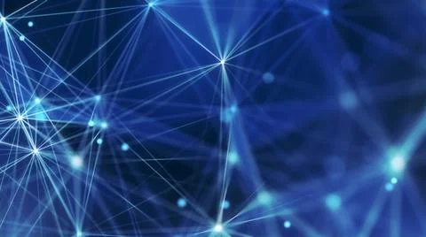 Blue abstract technology and engineering background with plexus elements and  Stock Photos