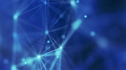 Blue abstract technology and engineering background with plexus elements and  Stock Photos