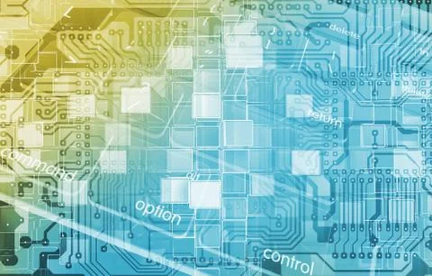 Blue Abstract Technology Background 3D Illustration. Stock Illustration