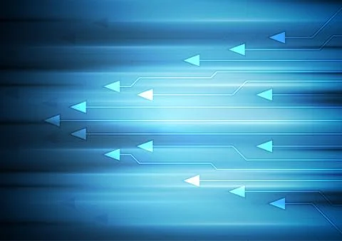 Blue abstract technology background with arrows 스톡 일러스트