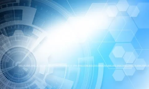 Blue abstract technology background with hexagons Stock-Illustration