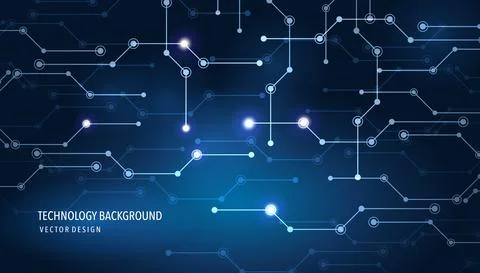 Blue Abstract technology circuit board, Vector background. Stock Illustration