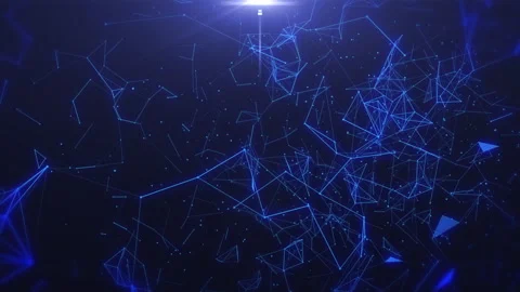 Blue Abstract Technology Digital Polygon Plexus Communication Network Concept. Video stock 310743858