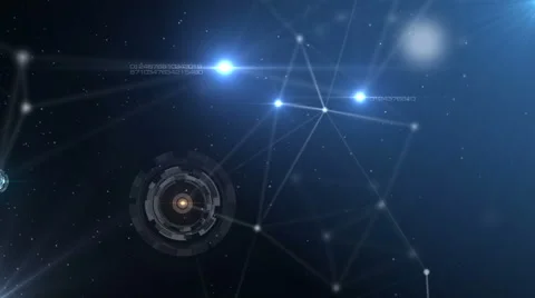 Blue abstract technology futuristic network - fantasy plexus background Stock Footage 60833299