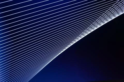 Blue abstract technology, science or business background with threads and lin Illustrazione stock