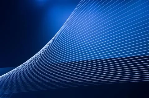 Blue abstract technology, science or business background with threads and lin Illustrazione stock