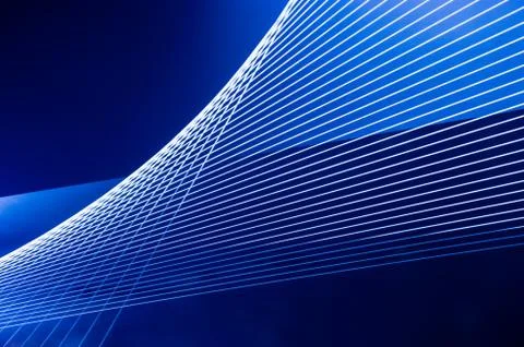 Blue abstract technology, science or business background with threads and lin Illustrazione stock