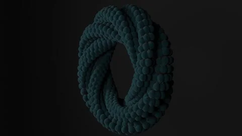 Blue abstract torus animation made of rotating spheres Stock Footage 327854969