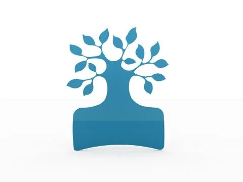 Blue abstract tree concept rendered on white background Stock Illustration