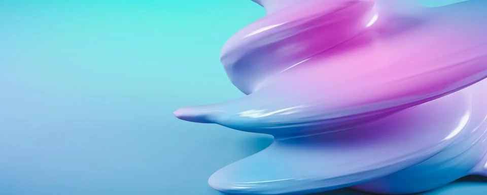 Blue abstract twisted shape. 3D Illustration Stock Illustration