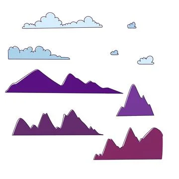 Blue abstract vector mountain art in modern style. Abstract art background Stock Illustration