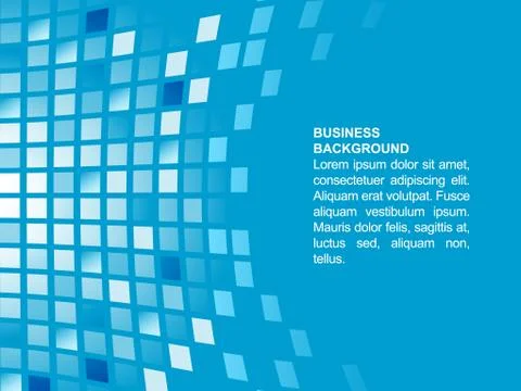 Blue abstract vector square mosaic business background. Stock Illustration