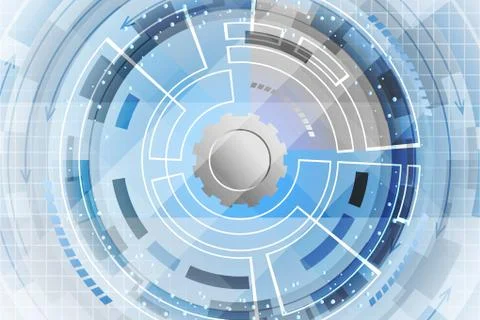 Blue abstract vector technological futuristic background. Stock Illustration