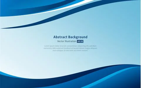 Blue Abstract Wave Background. Blue smooth wave template Stock Illustration