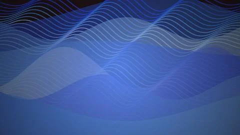 Blue abstract wave background with flowing lines and curves Stock Illustration