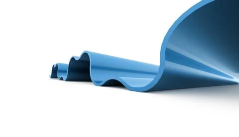 Blue abstract wave background rendered on white Stock Illustration