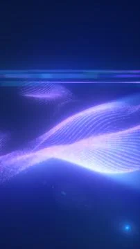 Blue abstract wave lines flowing smoothly across a dark background, represe.. Stock Illustration