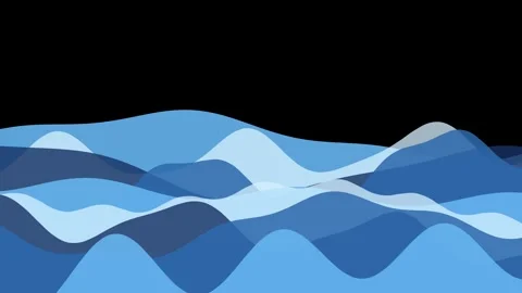 Blue Abstract Wave Motion Background Animation Loop with Layered Fluid Shap.. Vídeos de archivo 347794313